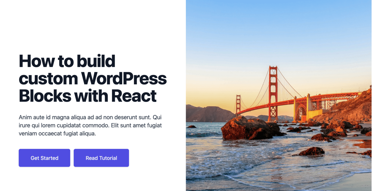 WordPress Block built with React